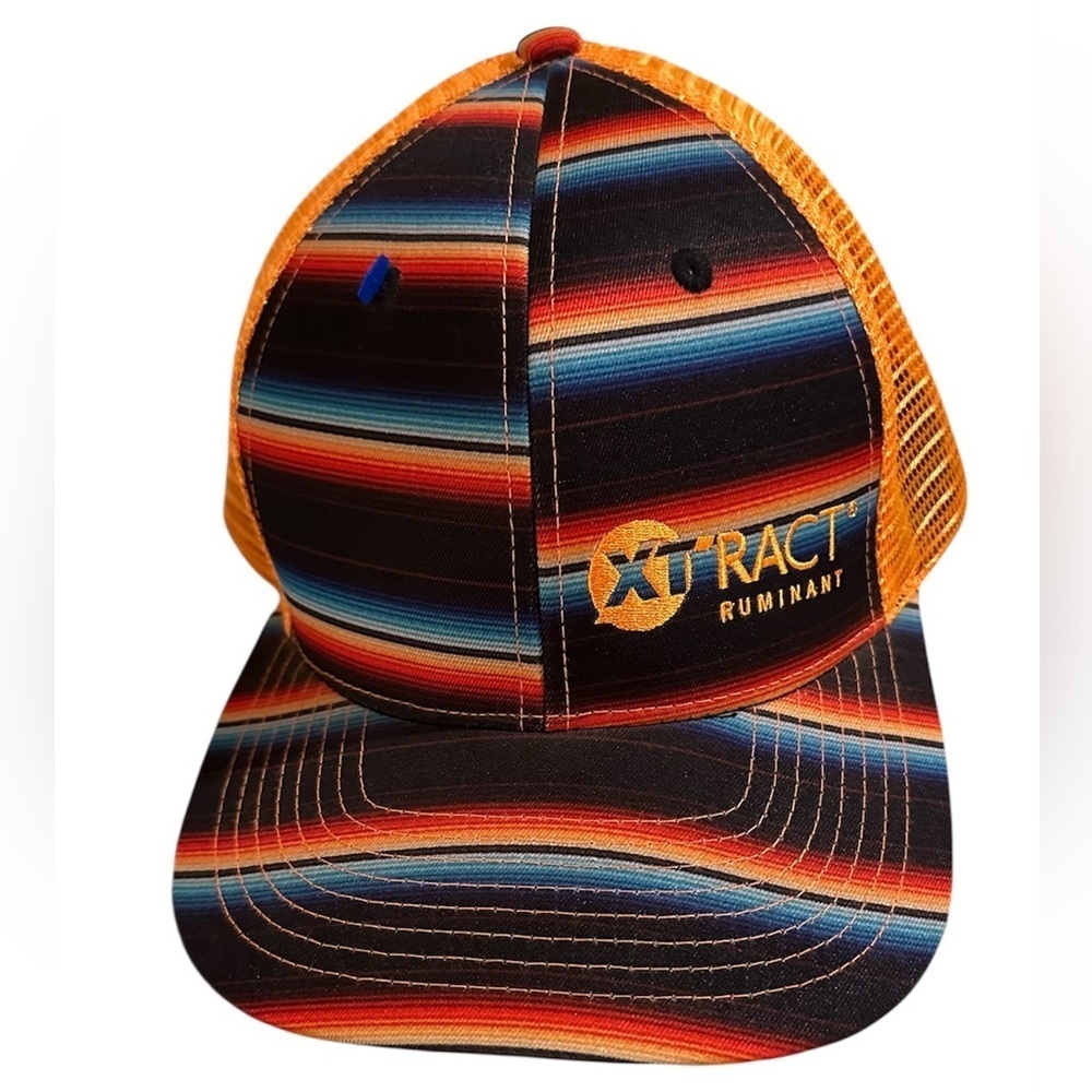 Classic Caps Orange Mesh Hat with snap back strap.